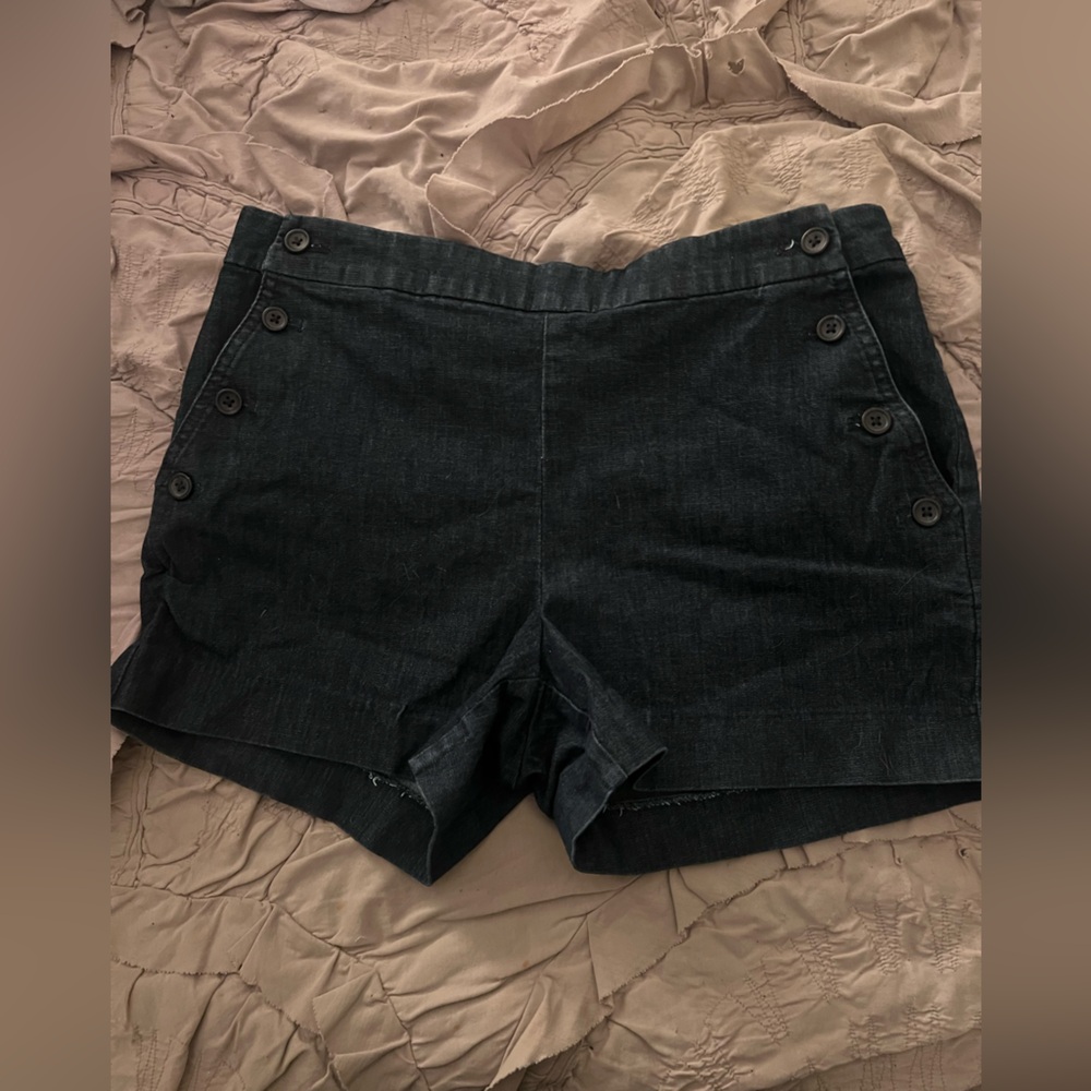 Banana Republic Blue Chambray Shorts with Side Buttons